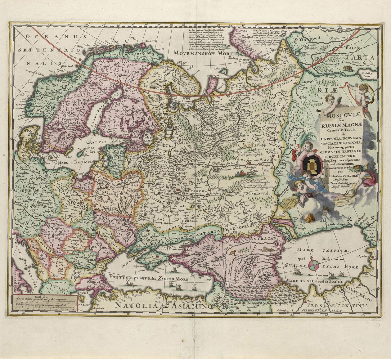 Carte de la Russie, seconde moitié du XVIIe siècle - Nicolaes Visscher