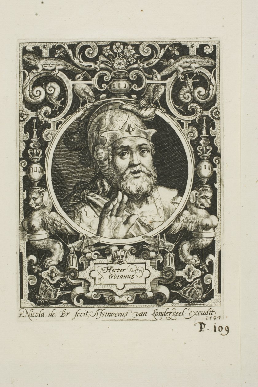 Hector de Troie, première planche des Neuf Dignes - Nicolaes de Bruyn