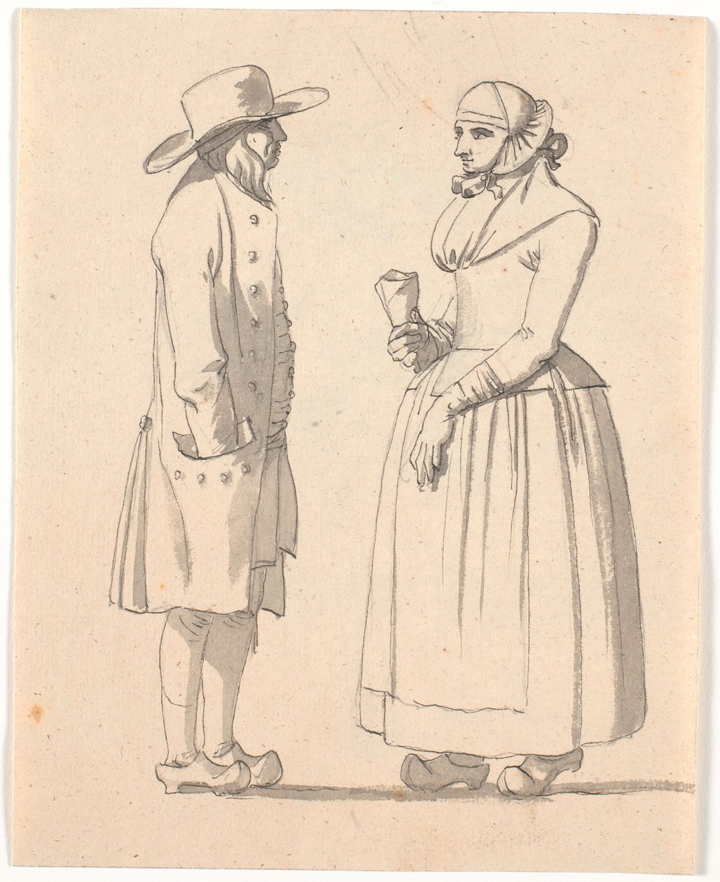 Un paysan et sa femme se tenant face à face - Nicolai Abildgaard