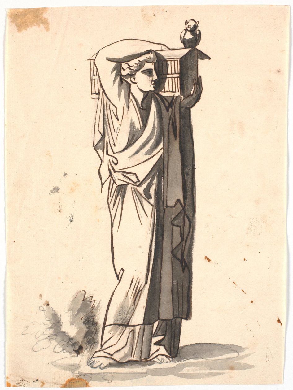 Une figure féminine portant une arche sur l