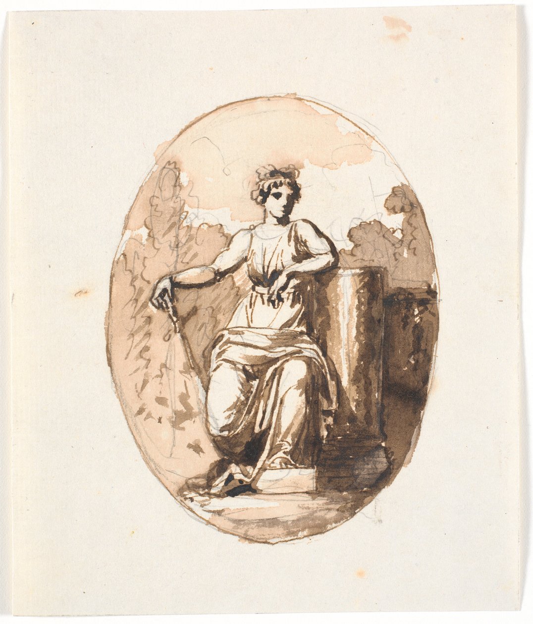 Figure féminine assise, allégorie de la force ou de la constance - Nicolai Abildgaard