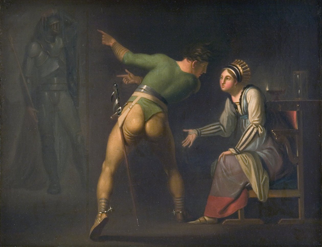 Hamlet et sa mère. Épisode de Hamlet de Shakespeare - Nicolai Abildgaard