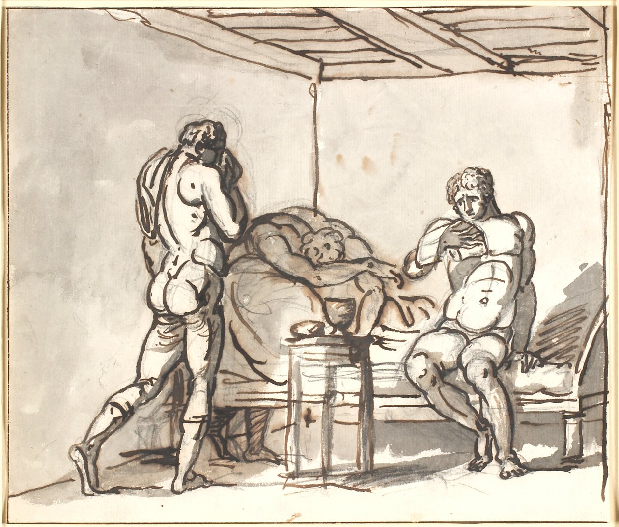 Périclès rend visite à Anaxagoras, qui lit l