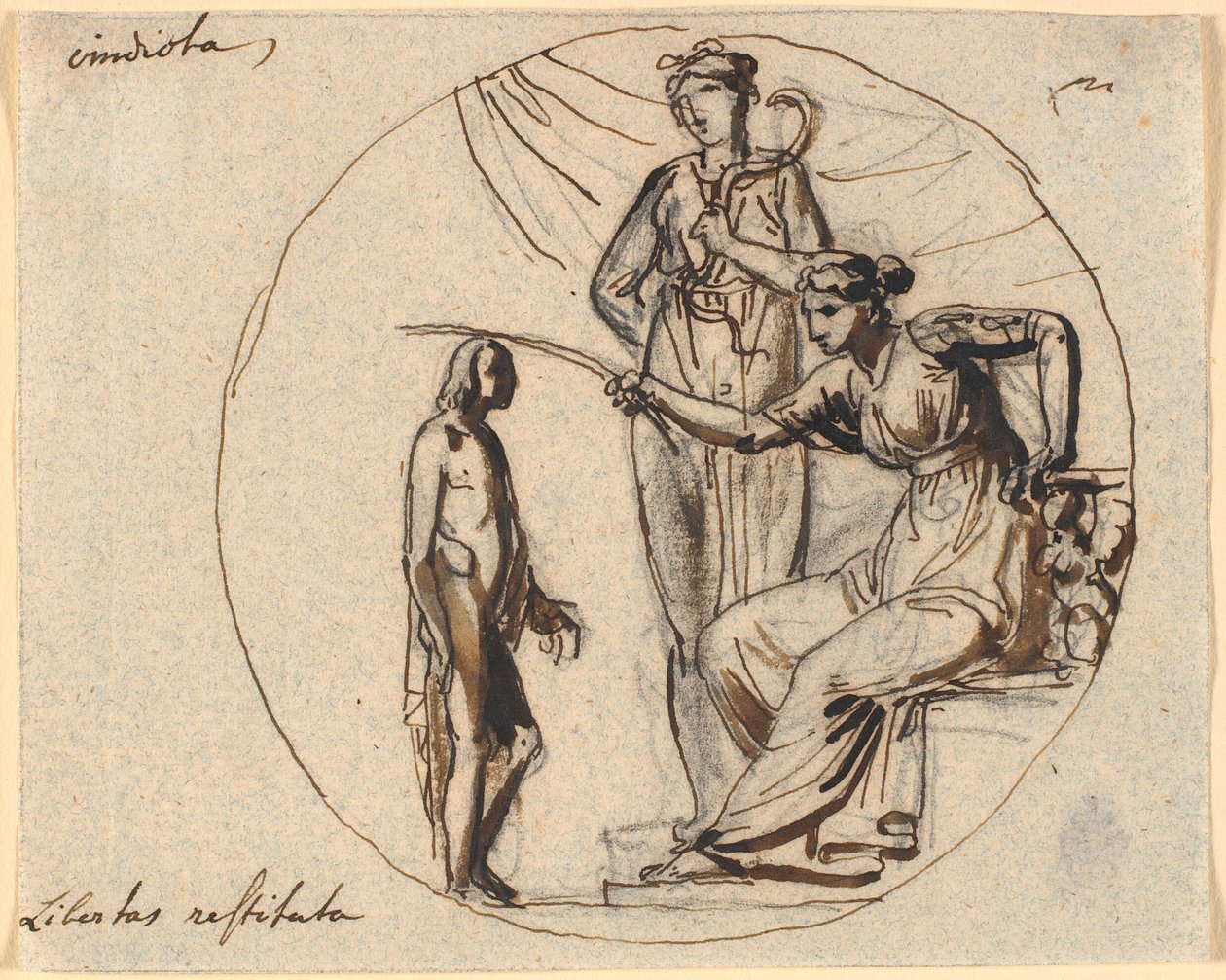 Esquisse de trois figures pour le relief de la libération sur le monument de la liberté - Nicolai Abildgaard