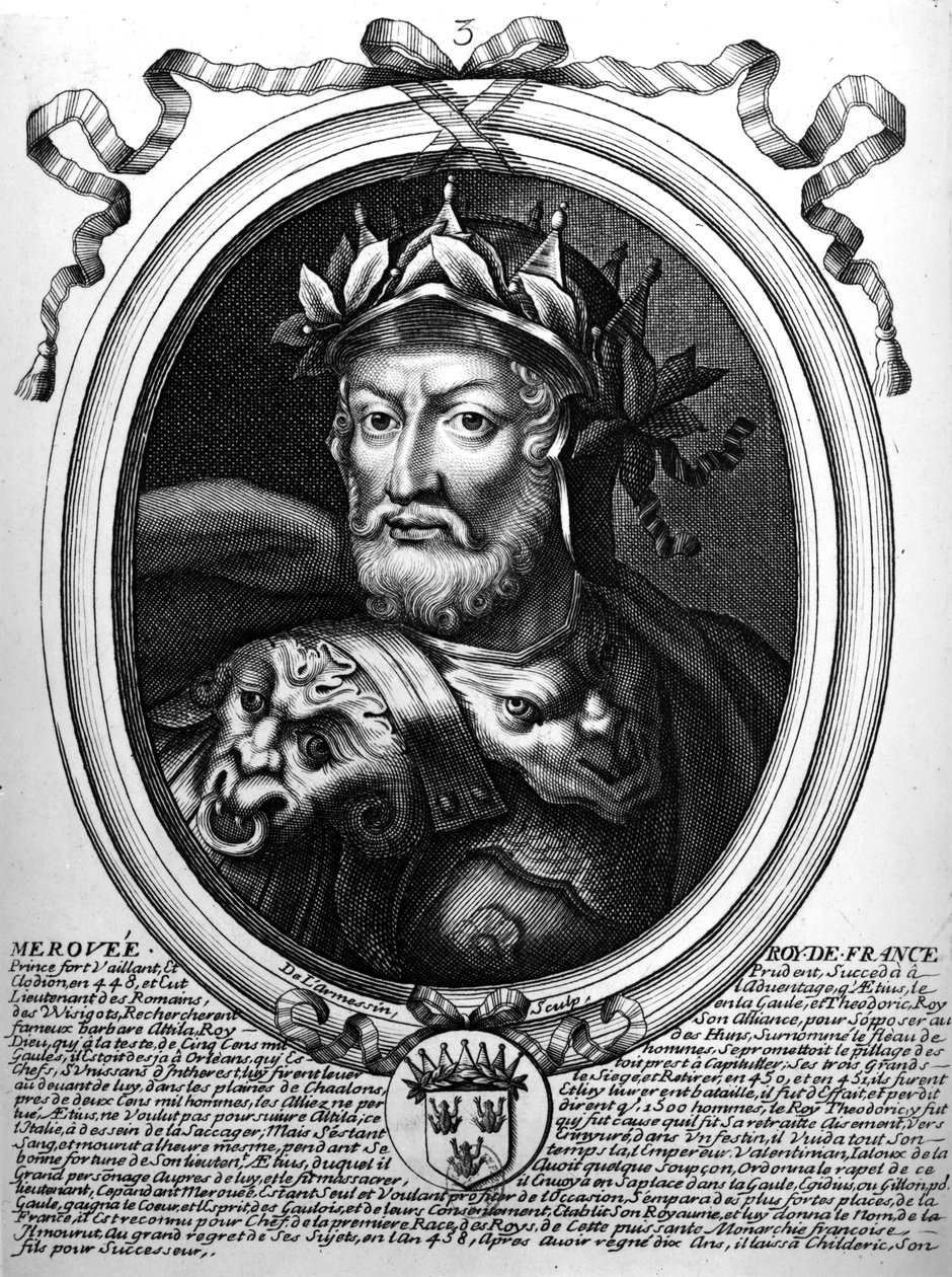 Portrait de Mérovée (d.456) roi des Francs saliens, des 