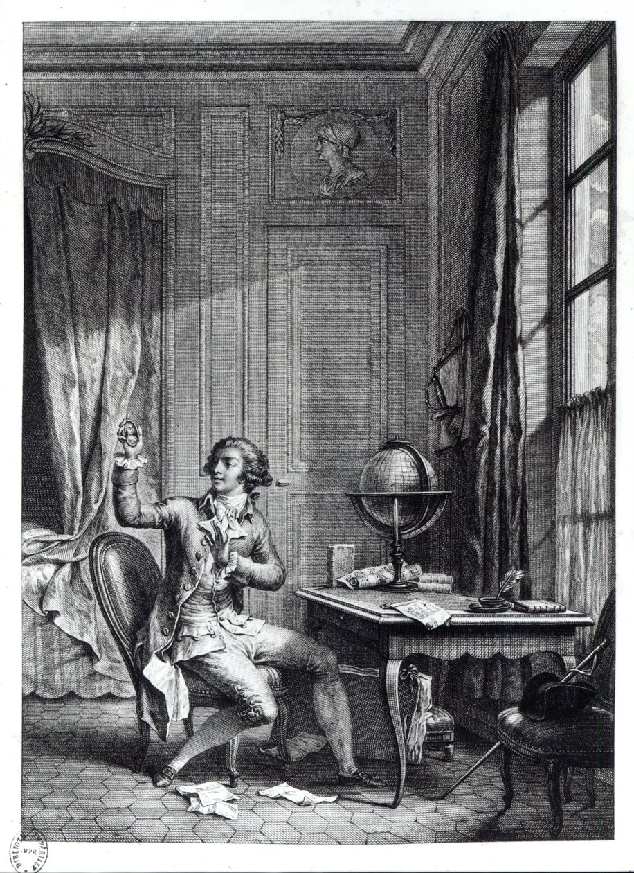 Saint Preux recevant le portrait de Julie, illustration de 