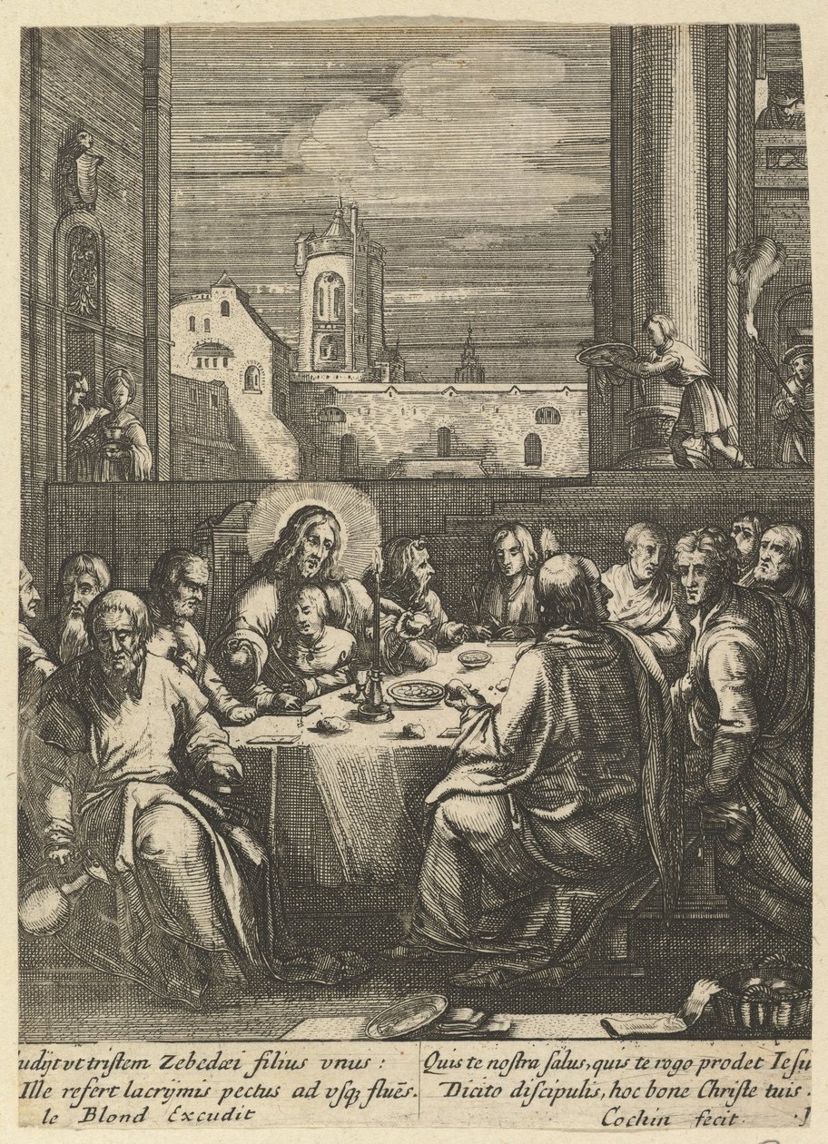 La Dernière Cène, de La Passion du Christ, milieu du 17ème siècle - Nicolas Cochin