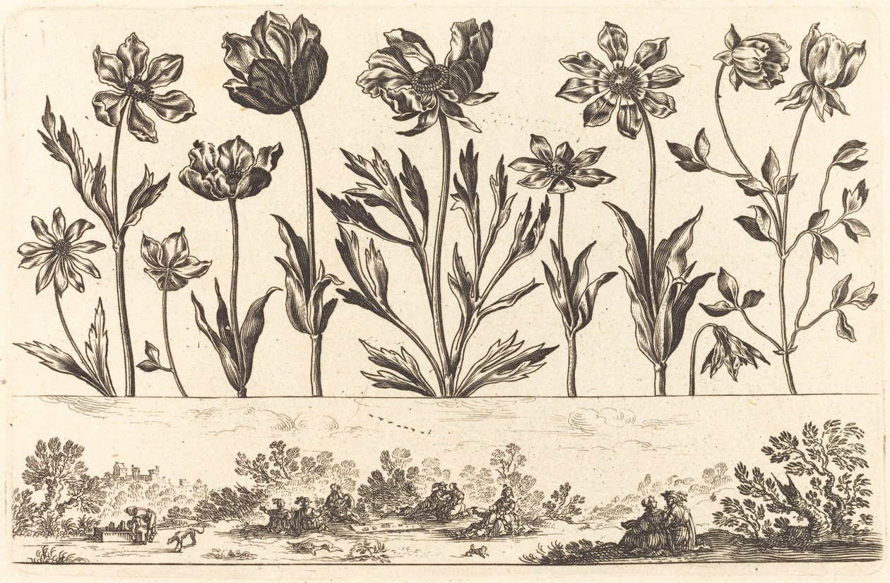 Impression de Fleurs n°1 - Nicolas Cochin after Balthasar Moncornet