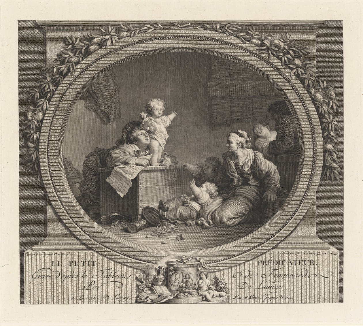 Le Petit prédicateur - Nicolas Delaunay after Jean Honoré Fragonard