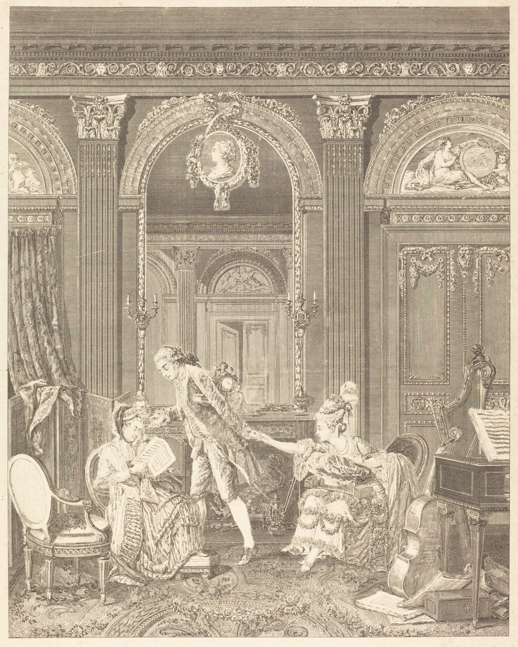 Le billet doux - Nicolas Delaunay after Nicolas Lavreince