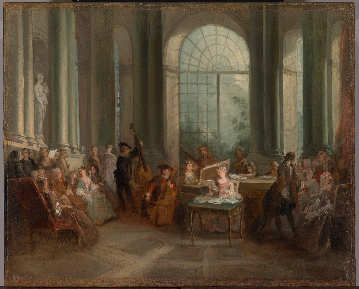 Concert dans le salon ovale du château de Pierre Crozat à Montmorency - Nicolas Lancret