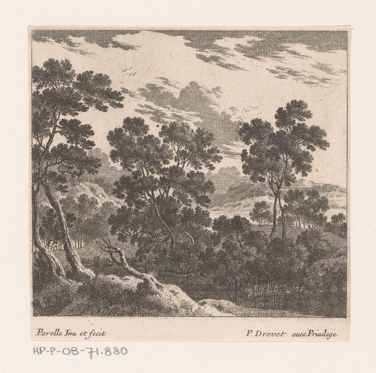 Paysage avec arbres - Nicolas Perelle