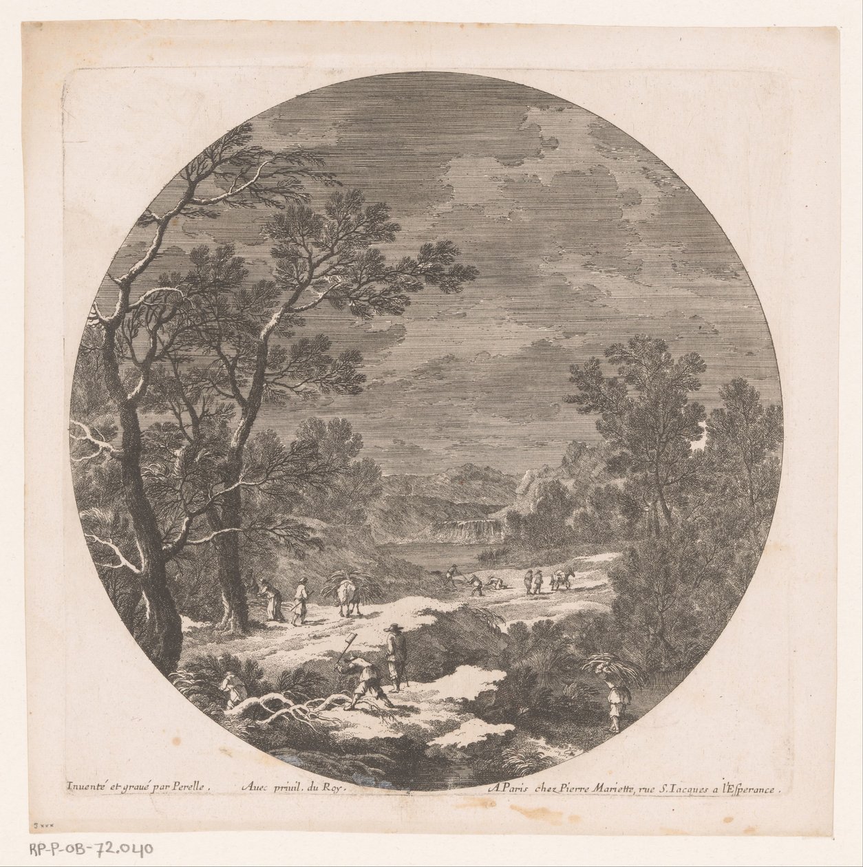Paysage avec des travailleurs forestiers - Nicolas Perelle