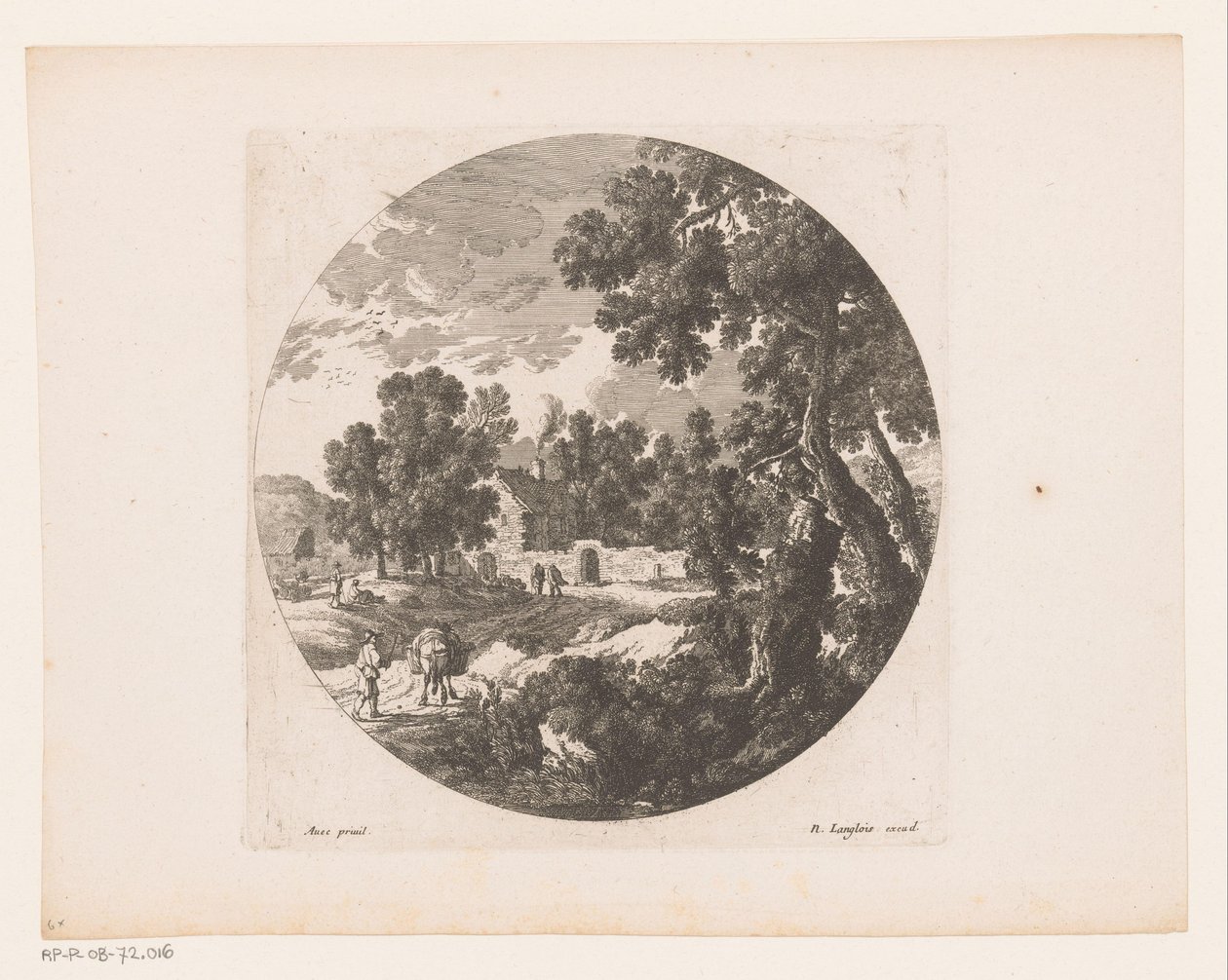 Paysage avec bergers et bétail près d