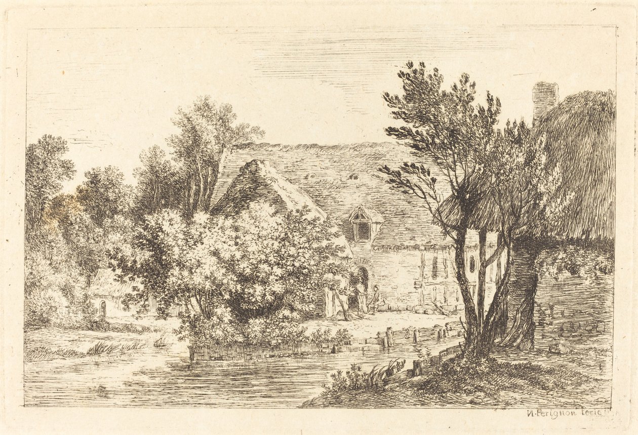 Une maison et un cottage ombragé sur les rives d