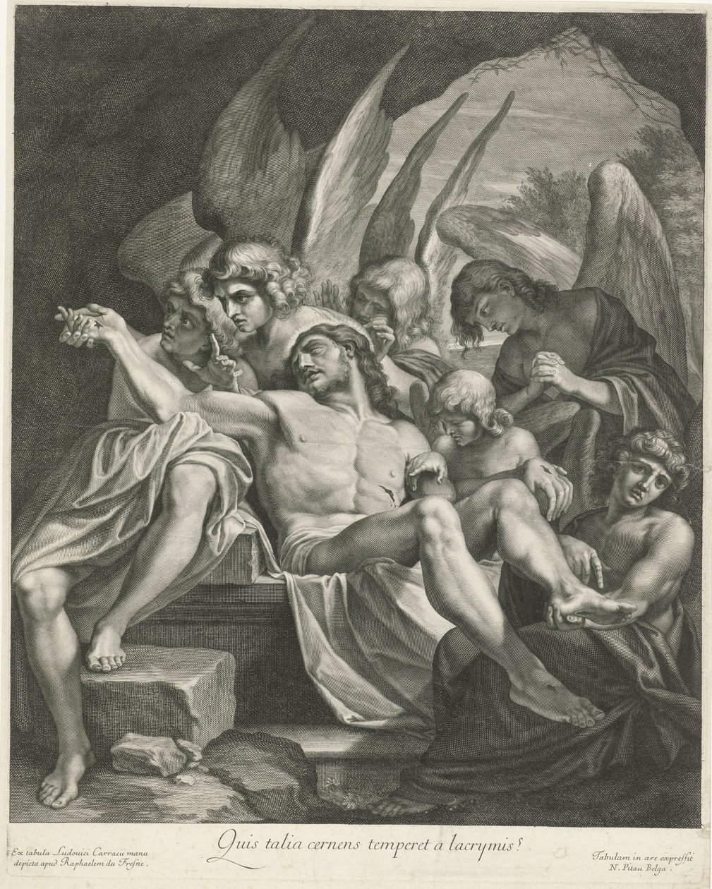 Mise au tombeau du Christ par des anges - Nicolas Pitau (I)