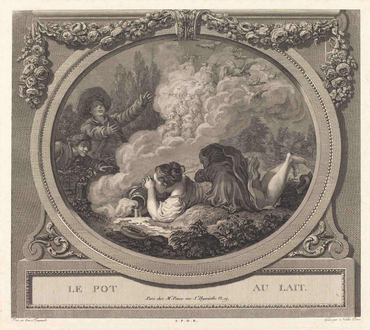 Le pot au lait - Nicolas Ponce after Jean Honoré Fragonard