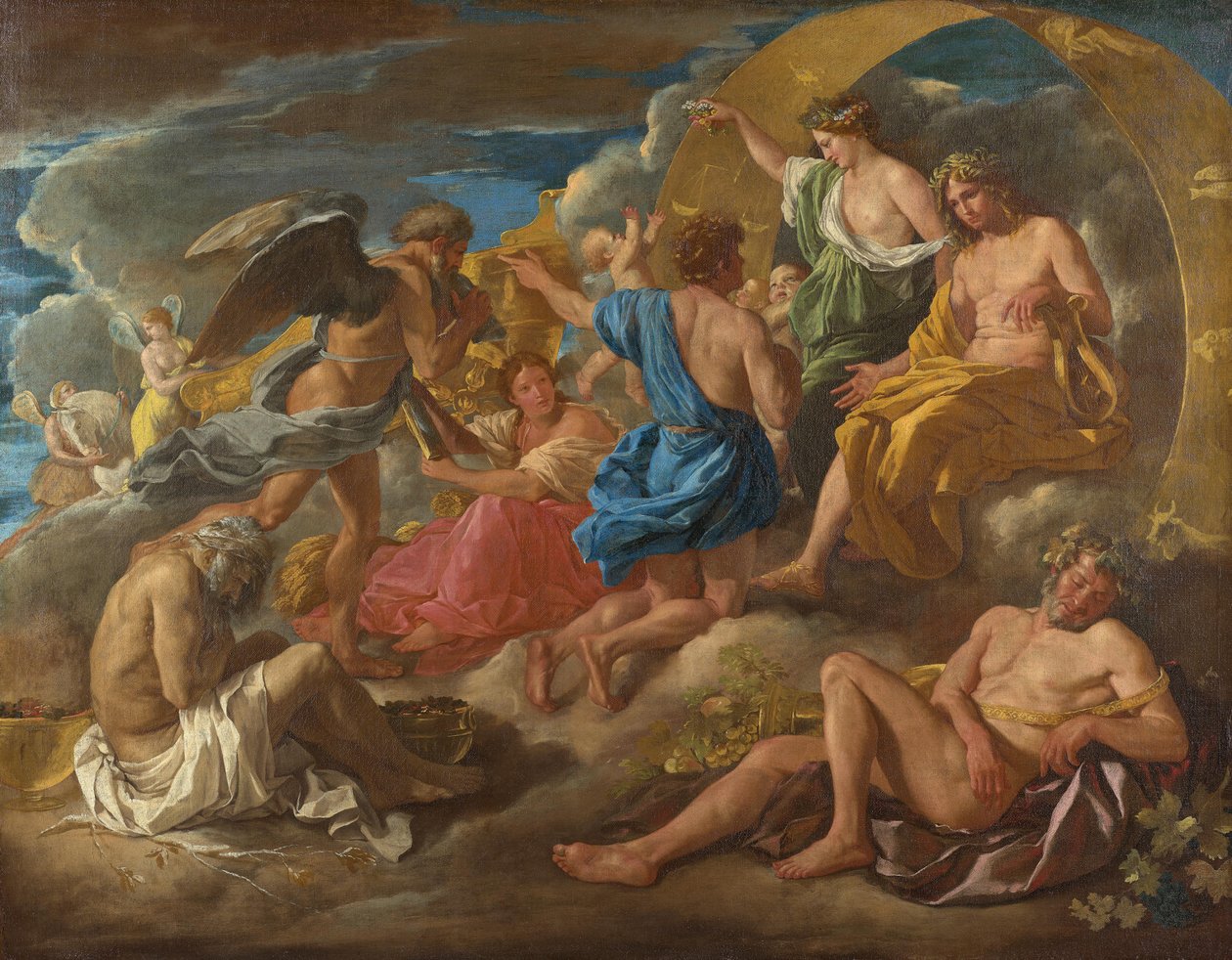 Helios und Phaëton mit Saturn und den vier Jahreszeiten - Nicolas Poussin