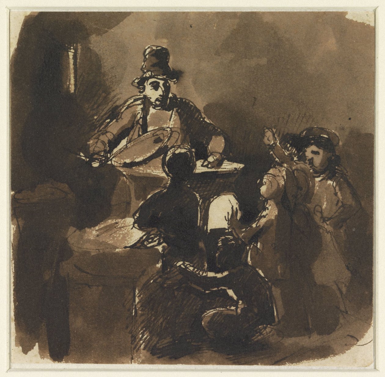 Enfants autour du feu d