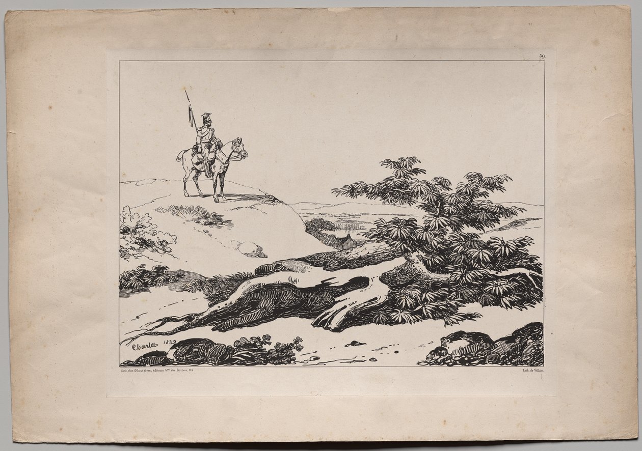 Soldat à cheval dans un paysage - Nicolas Toussaint Charlet