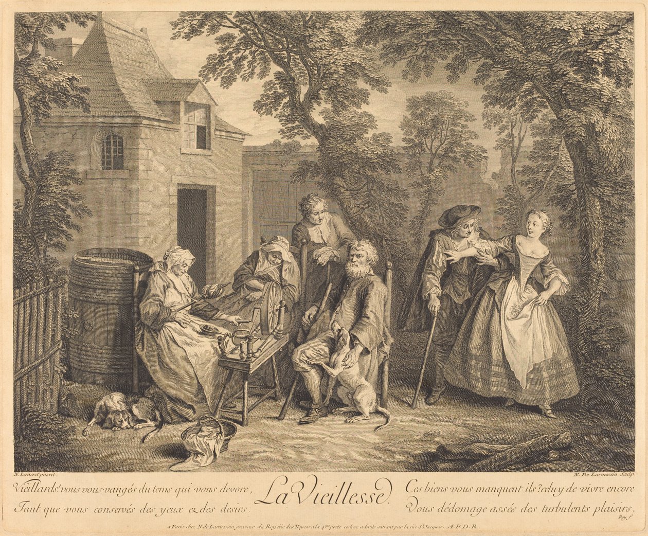La vieillesse - Nicolas de Larmessin IV after Nicolas Lancret