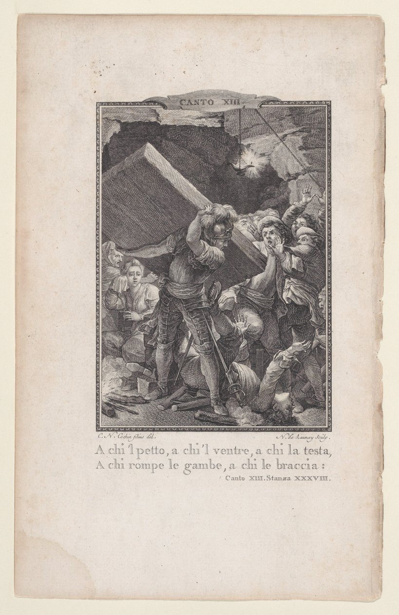 Chant 13, Strophe 38, de Orlando Furioso, 1772-74 - Nicolas de Launay