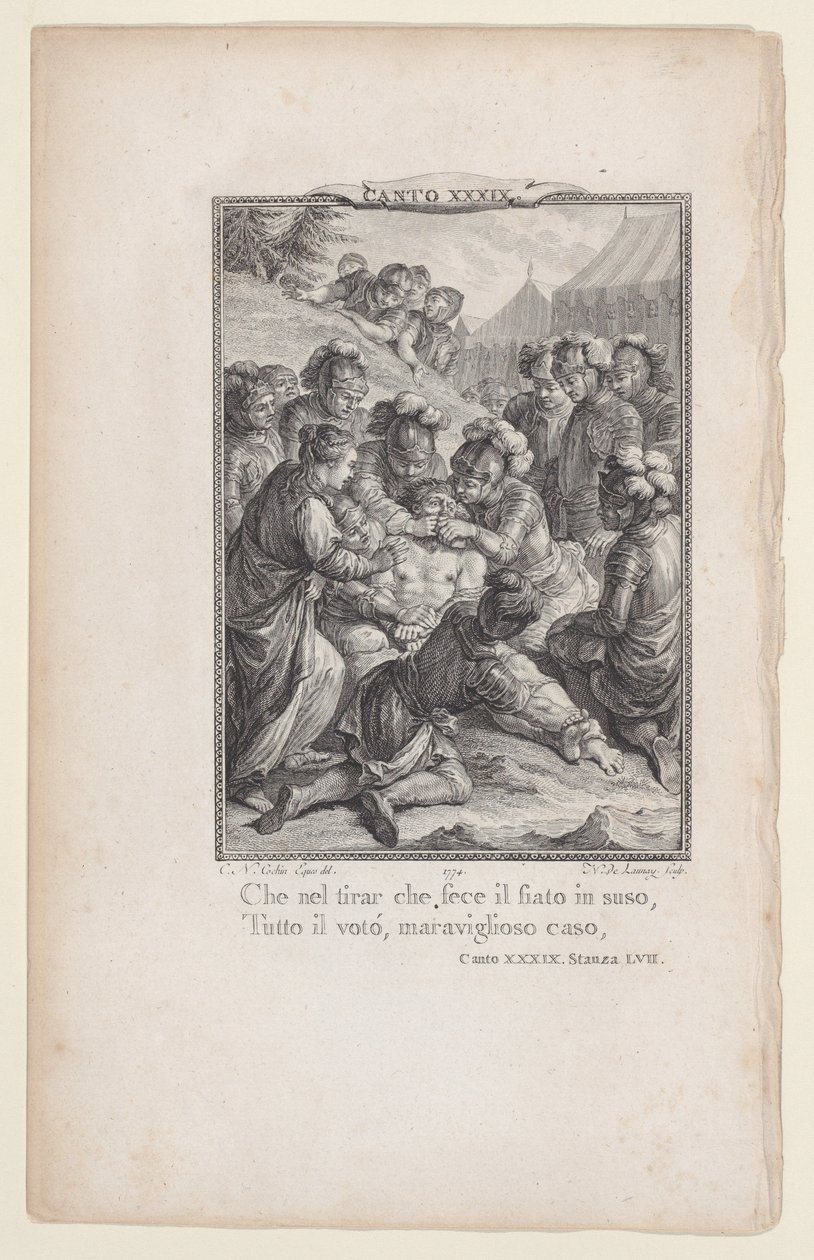 Canto 39, Stanza 57, de Orlando Furioso - Nicolas de Launay