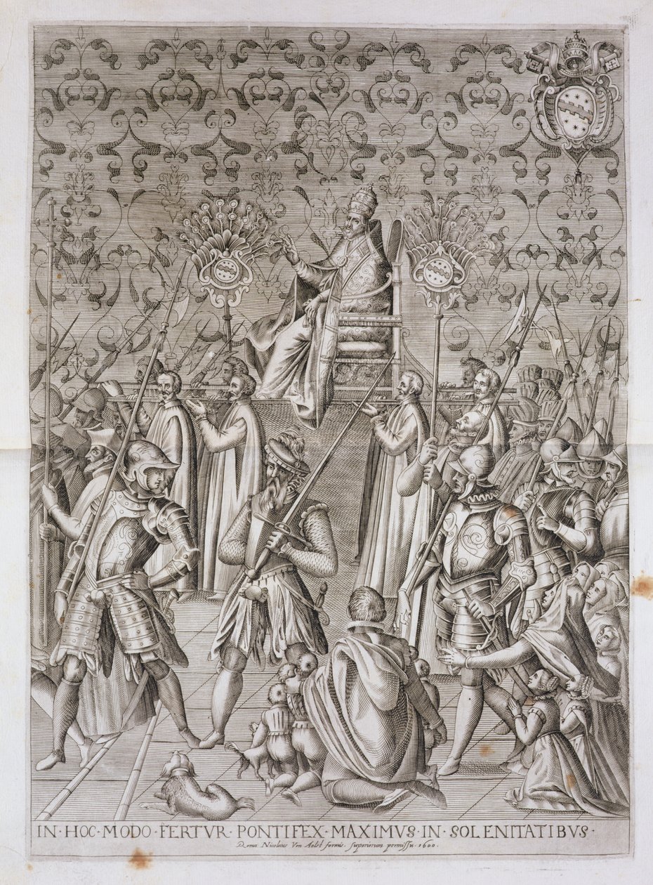 Le pape Sixte V (1521-90) est porté à la cérémonie de la dédicace de l