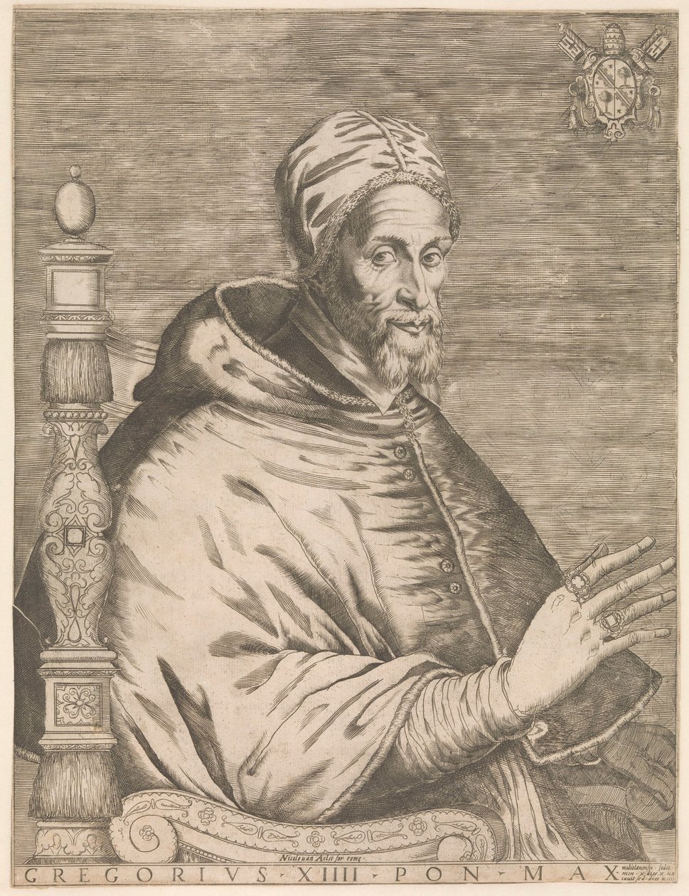 Portrait du pape Grégoire XIV, assis - Nicolaus van Aelst (attributed to)