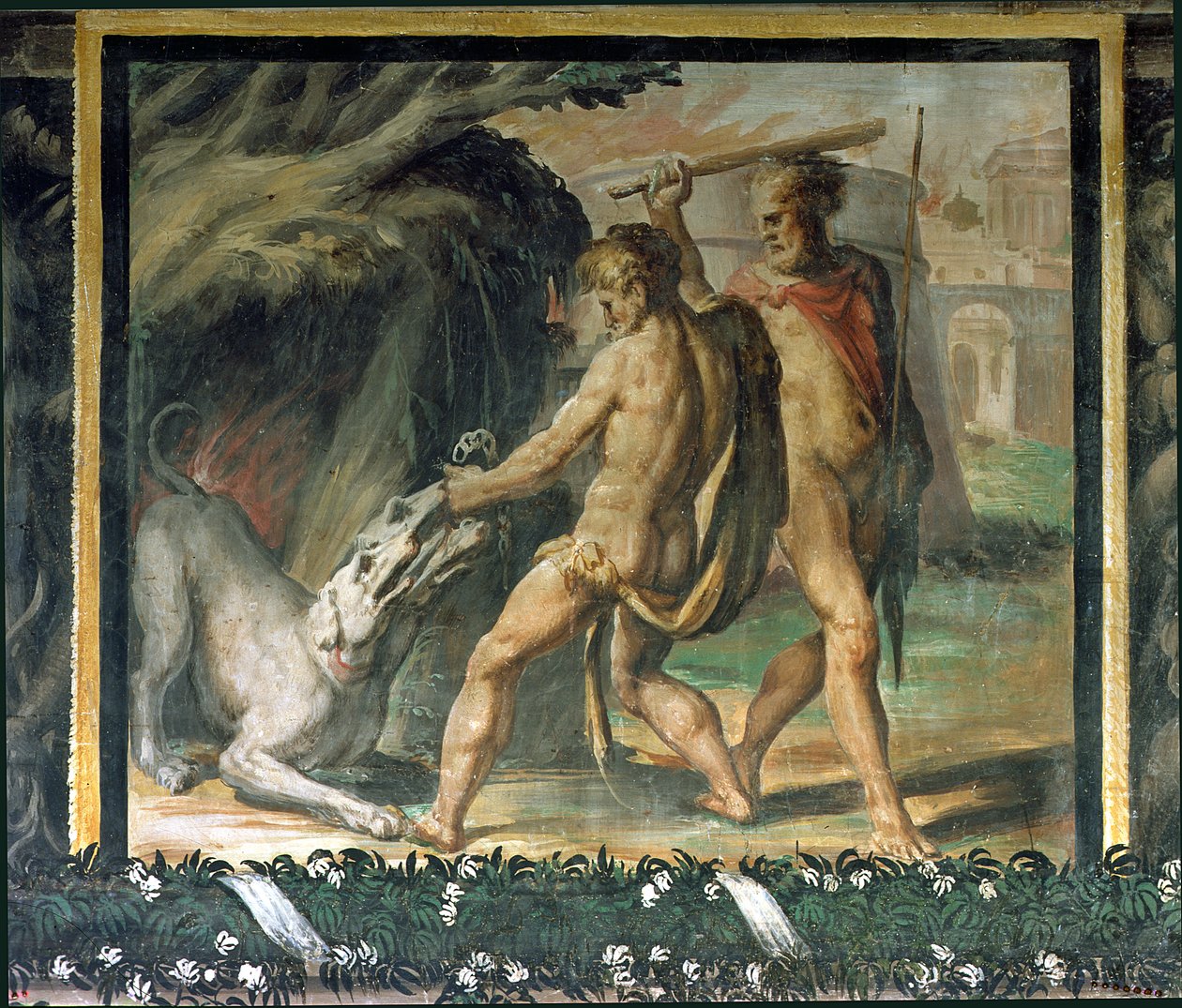 Hercule et Cerbère - Nicolo dell Abate