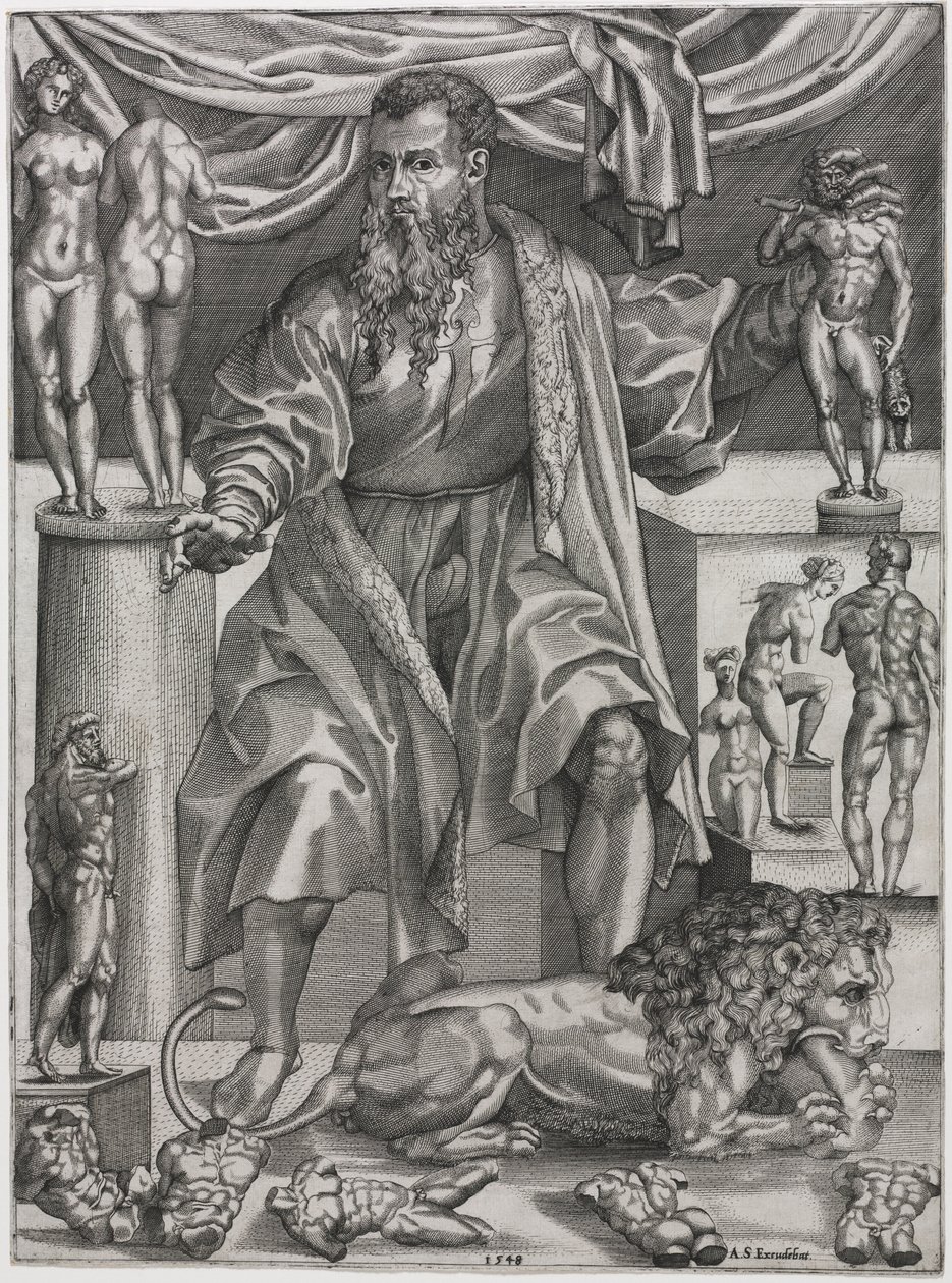 Portrait de Baccio Bandinelli avec un lion - Nicolo della Casa