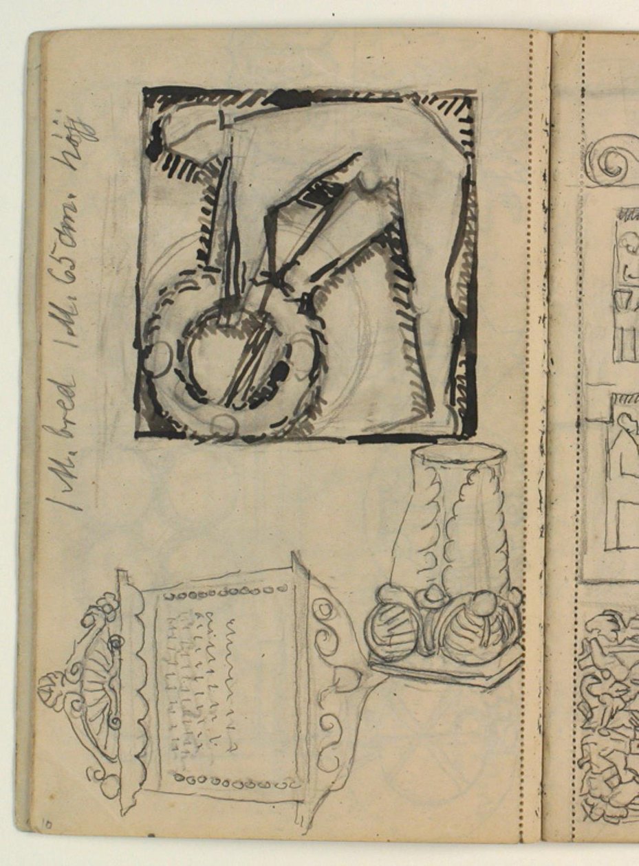 Esquisse pour la tombe de Poul S. Christiansen, études de tombes, mesures - Niels Larsen Stevns