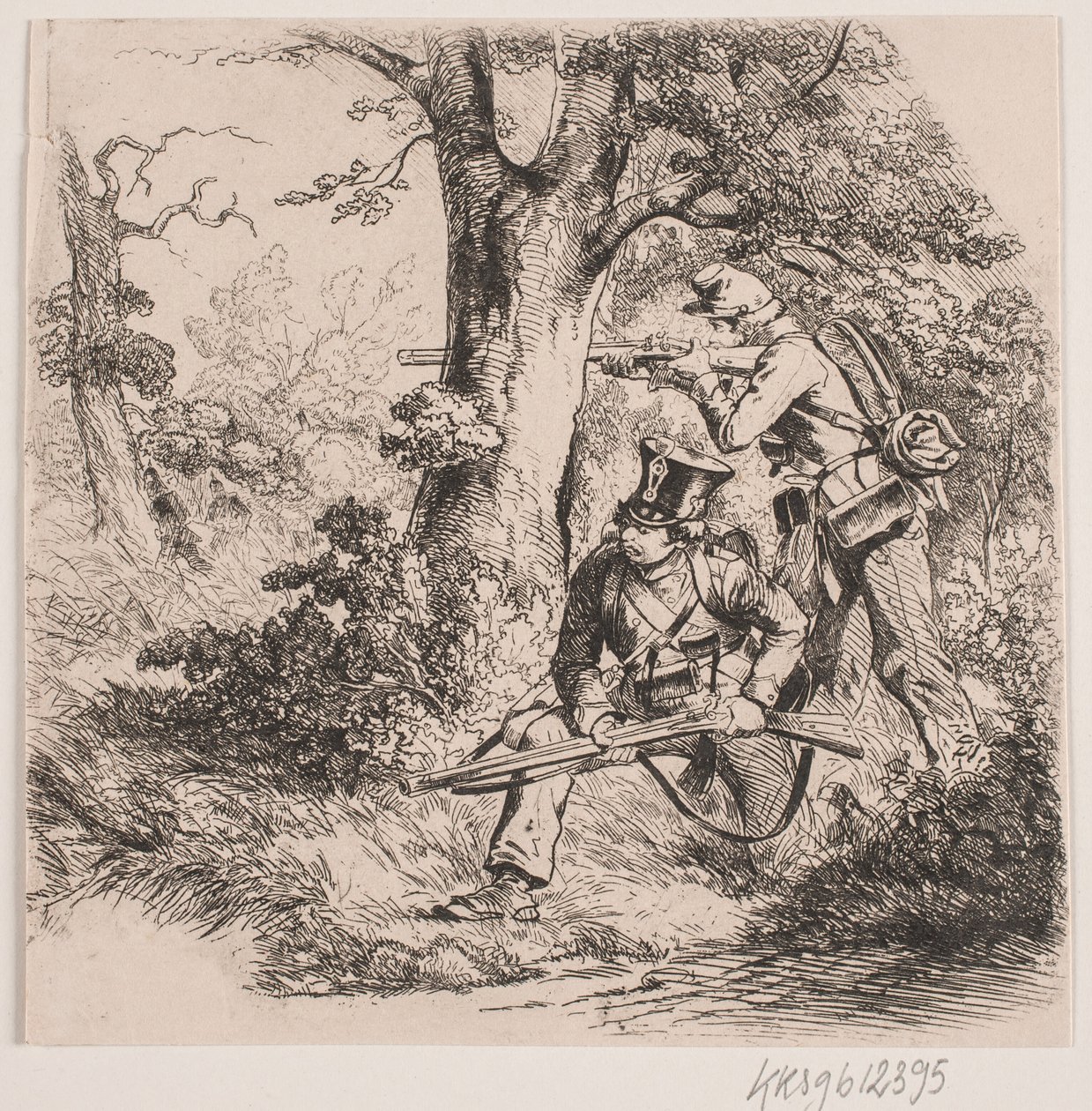 Soldats dans une forêt. Escarmouche près de Vejle - Niels Simonsen