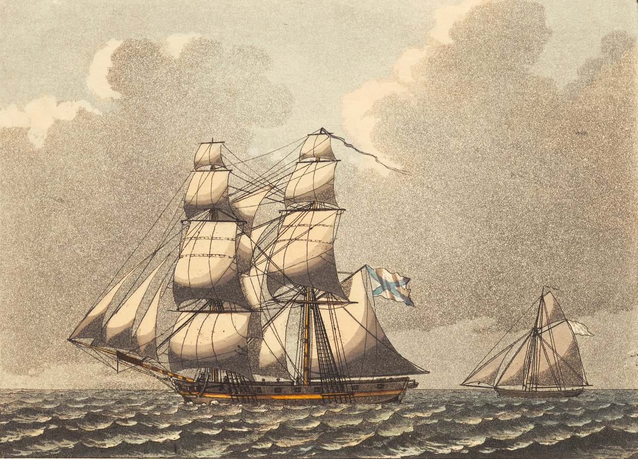 Une brigantine russe par vent de côté - Niels Truslew