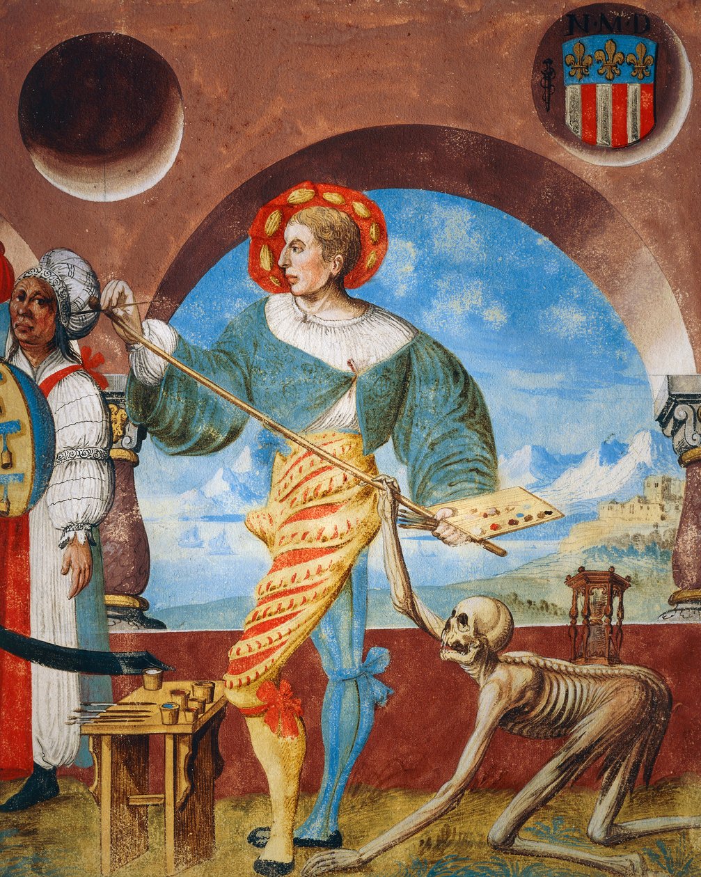 La Mort tirant le pinceau du peintre (détail) - Niklaus Manuel