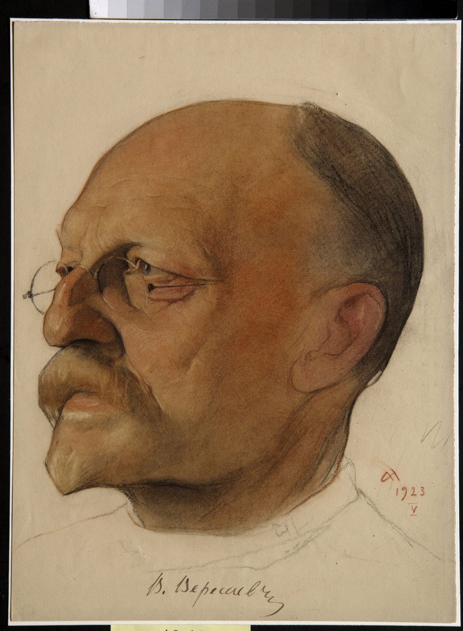 Portrait de Vikenti Vikentievitch Smidovitch, dit Vikenti Veressaiev - Dessin de Nikolai Andreevich Andreev - Nikolai Andreevich Andreev