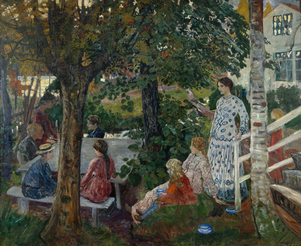 Anniversaire dans le jardin - Nikolai Astrup