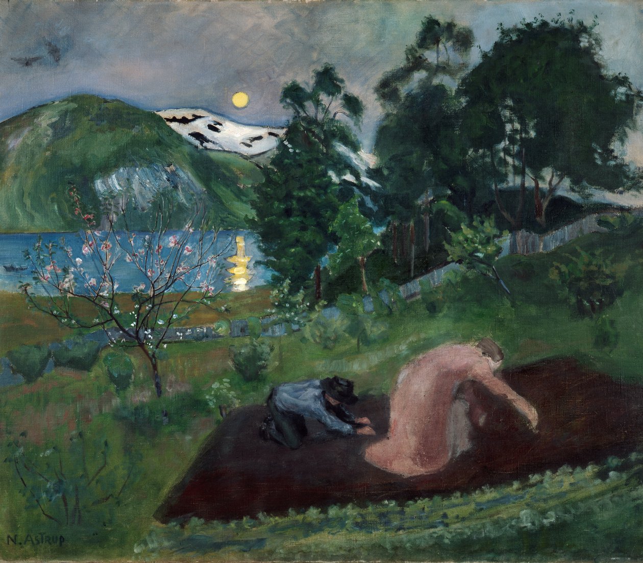 Nuit de printemps dans le jardin - Nikolai Astrup