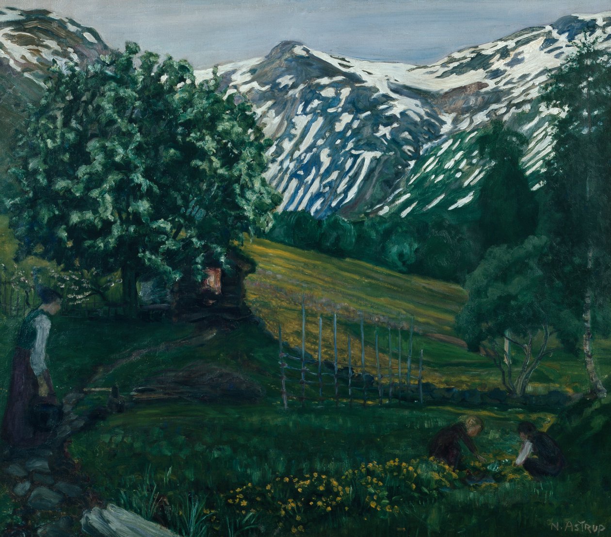 Nuit de printemps à Smieheggen, vers 1918 - Nikolai Astrup