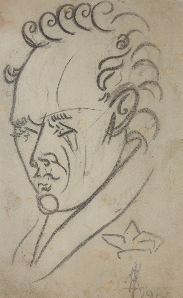 Portrait du poète Vasili Kamensky 1884-1961, 1913 - Nikolai Ivanovich Kulbin