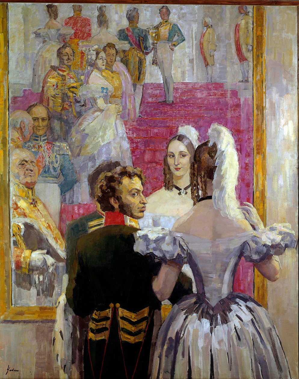 Le poète russe Alexandre Pouchkine (1799-1837) et sa femme Natalia Gontcharova au bal du palais Anichkov - Nikolai Pavlovich Ulyanov