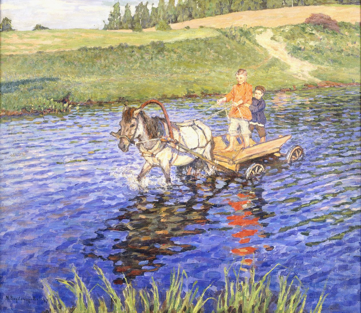 Traversée de la rivière - Nikolai Petrovich Bogdanov Belsky