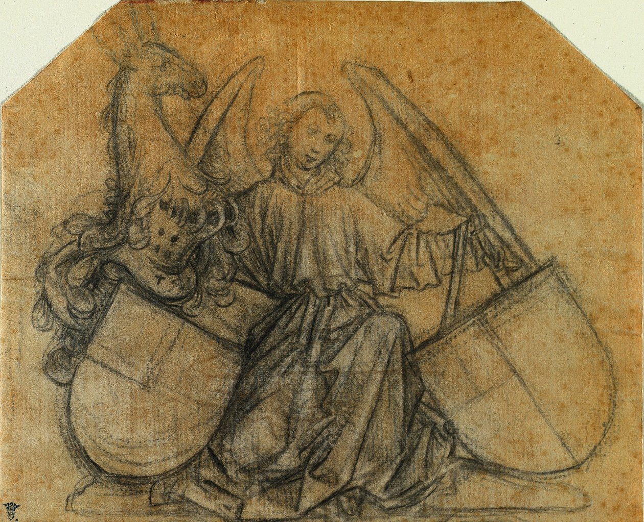 Un ange soutenant deux écussons, vers 1470 - Nikolaus Gerhaert von Leyden