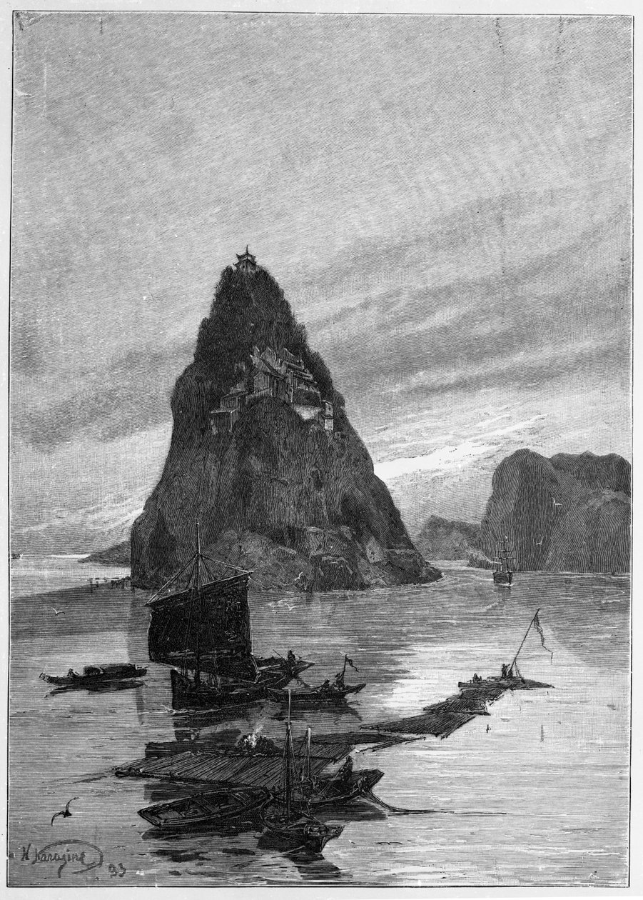 Rocher du Petit Orphelin sur le fleuve Yangtze, 1893 - Nikolai Nikolaevich Karazin