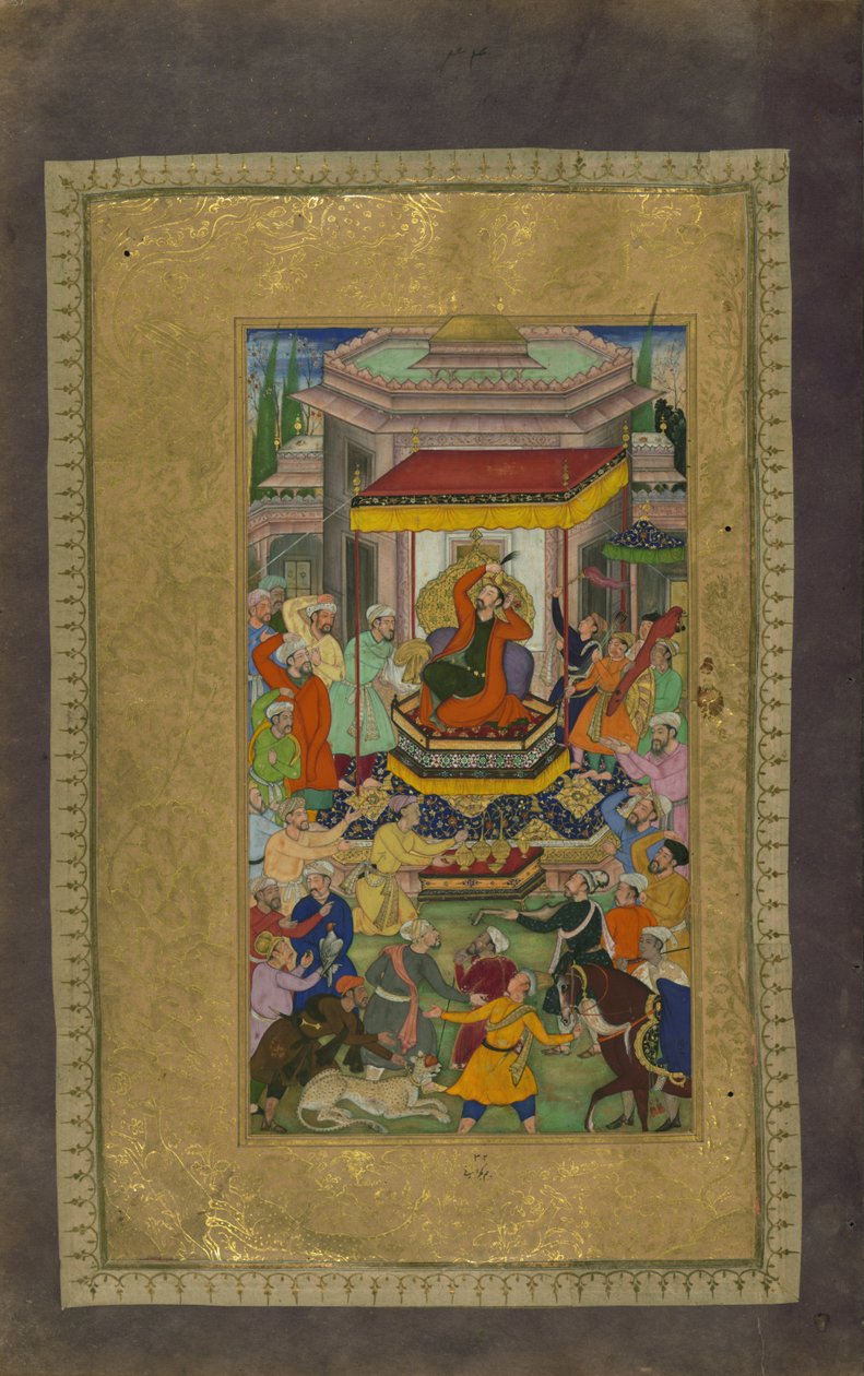 Alexandre le Grand sur le trône à Persépolis - Nizami Ganjavi