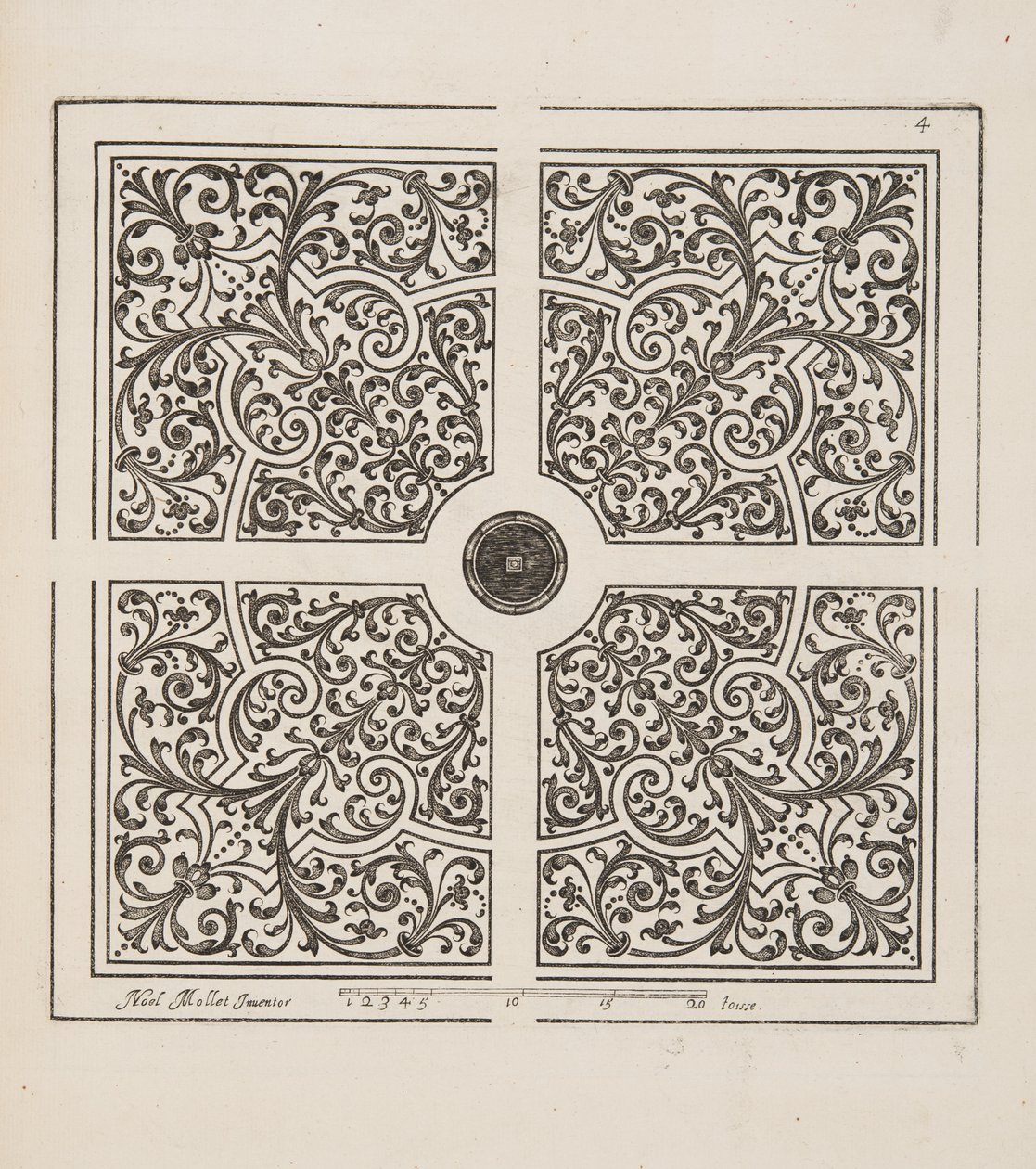 Conception pour Parterre, du Théâtre des Plans et Jardinages, pub.1652 - Noel Mollet