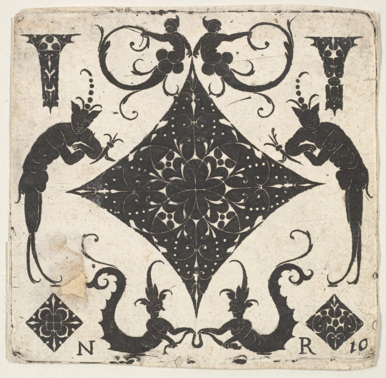 Panneau en Losange Concave et Figures Grotesques - Noel Rouillard