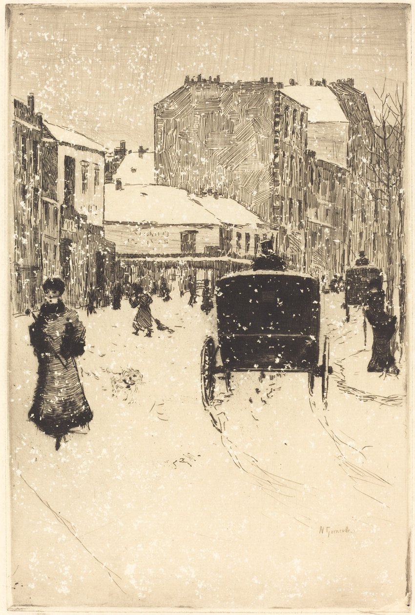 Boulevard Clichy par un temps de neige - Norbert Goeneutte