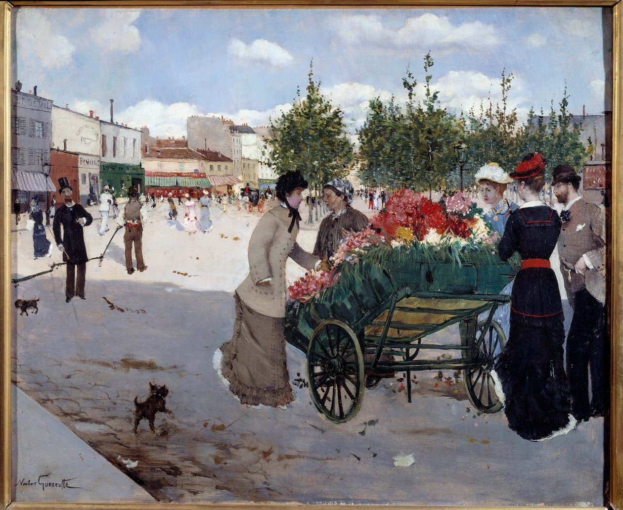 Fleuriste sur le Boulevard Rochechouart à Paris (Marché de la Madeleine) - Norbert Goeneutte