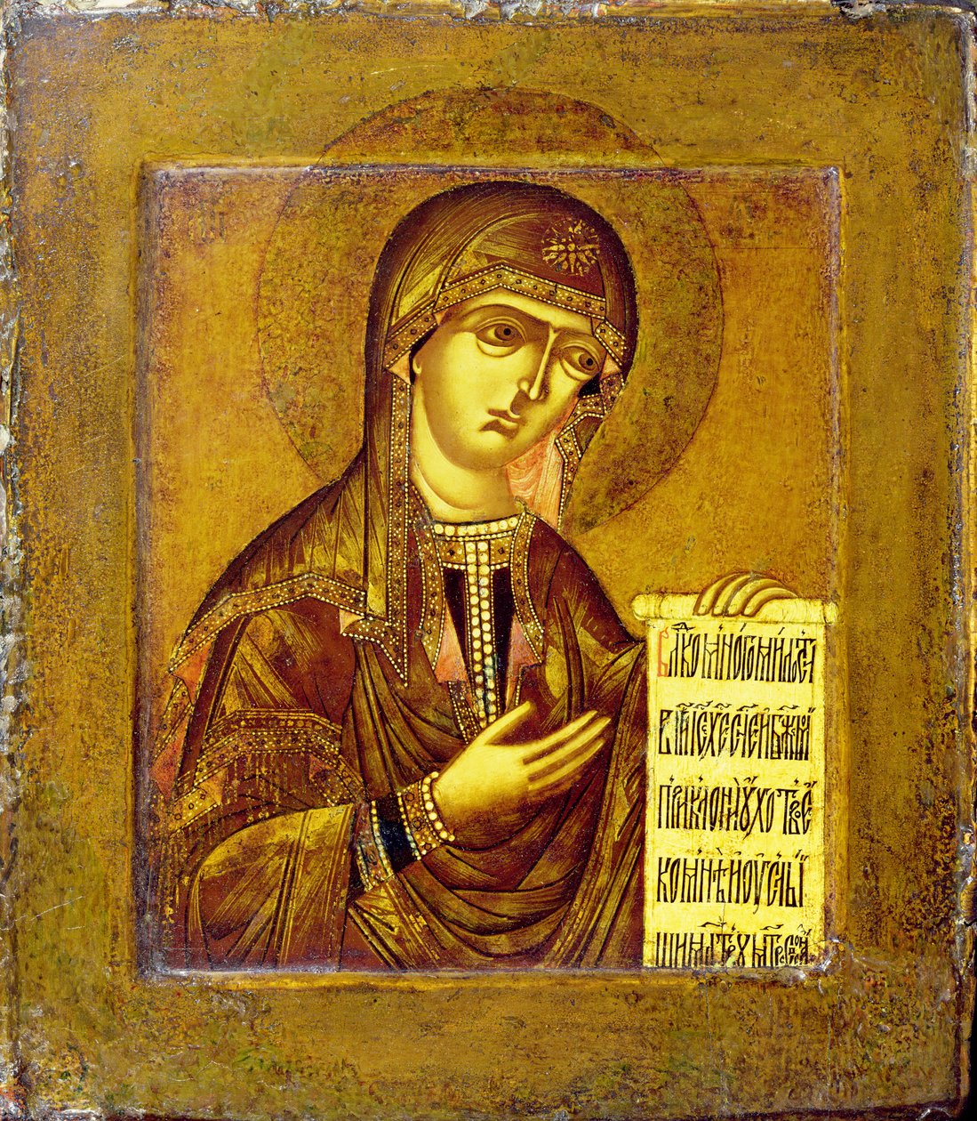 Icône de la Vierge (huile sur panneau) - Novgorod School